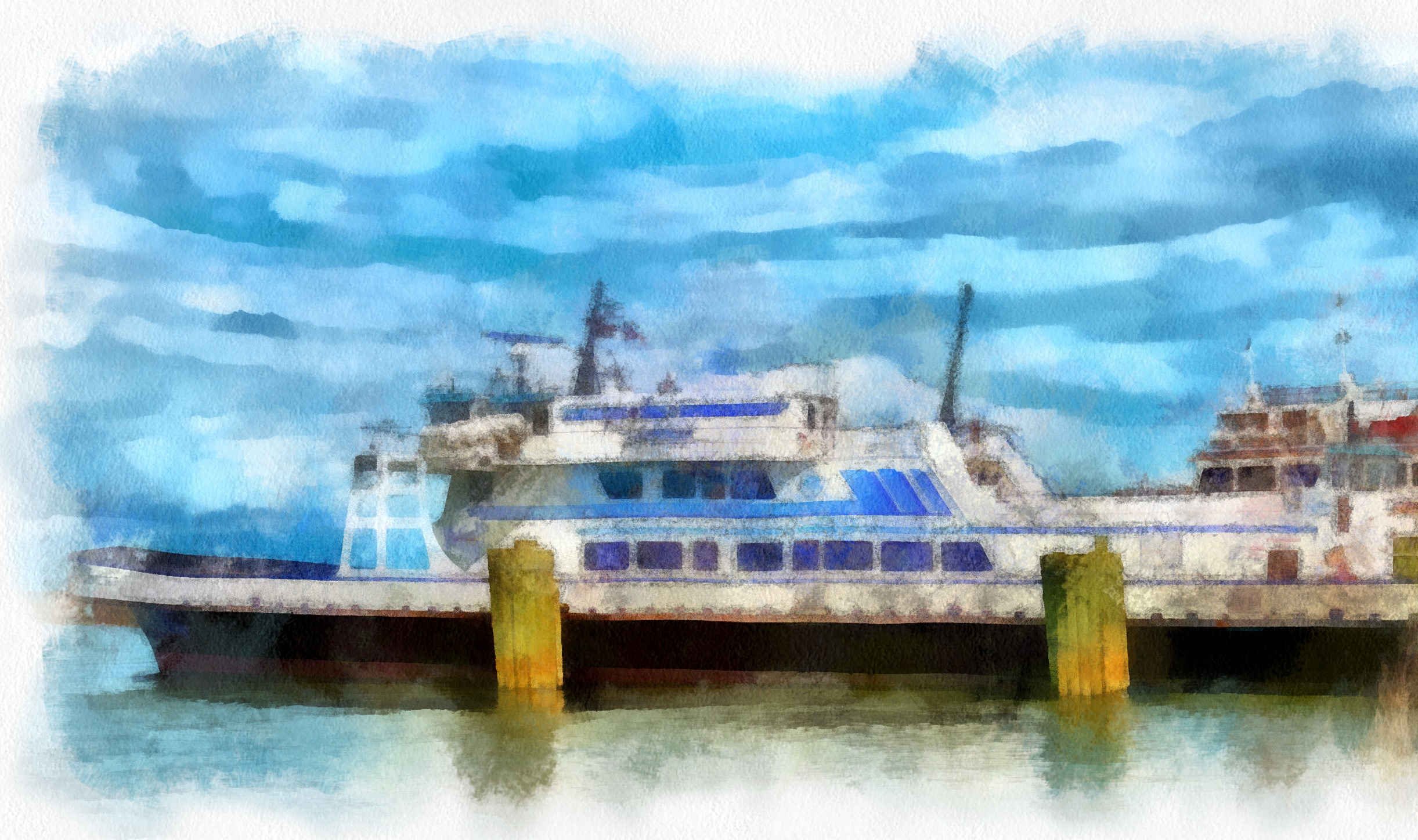 Ferry ride into evening to Ocracoke Island, NC