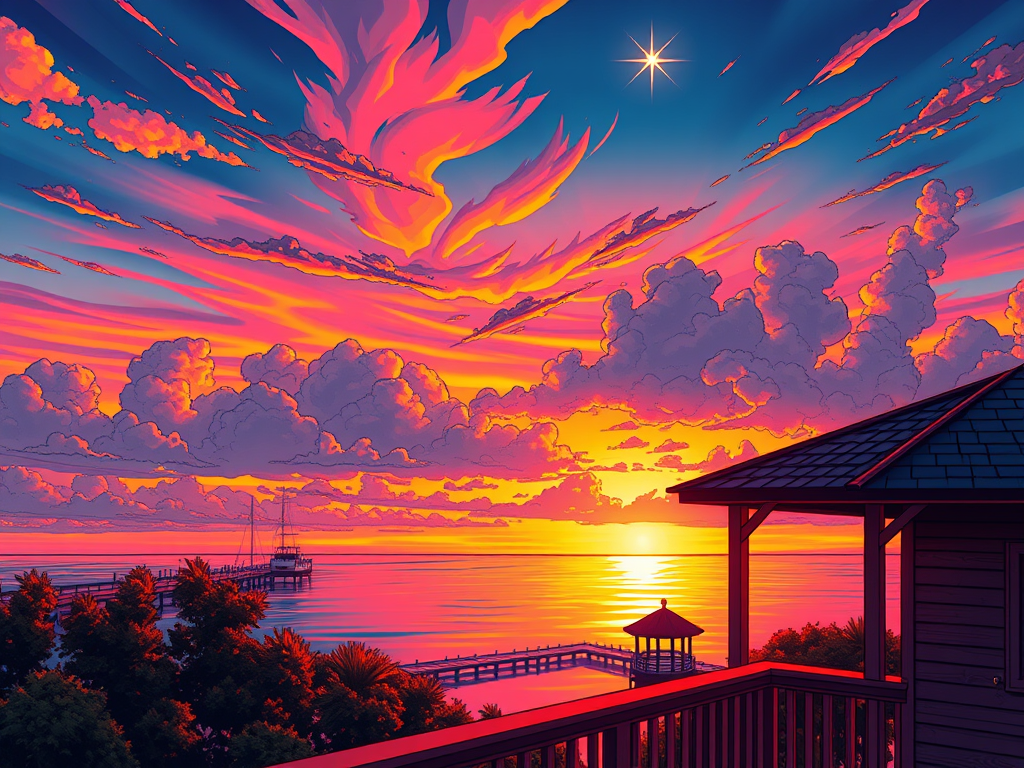 Cedar Key: Captivating Balcony Sunset Photography